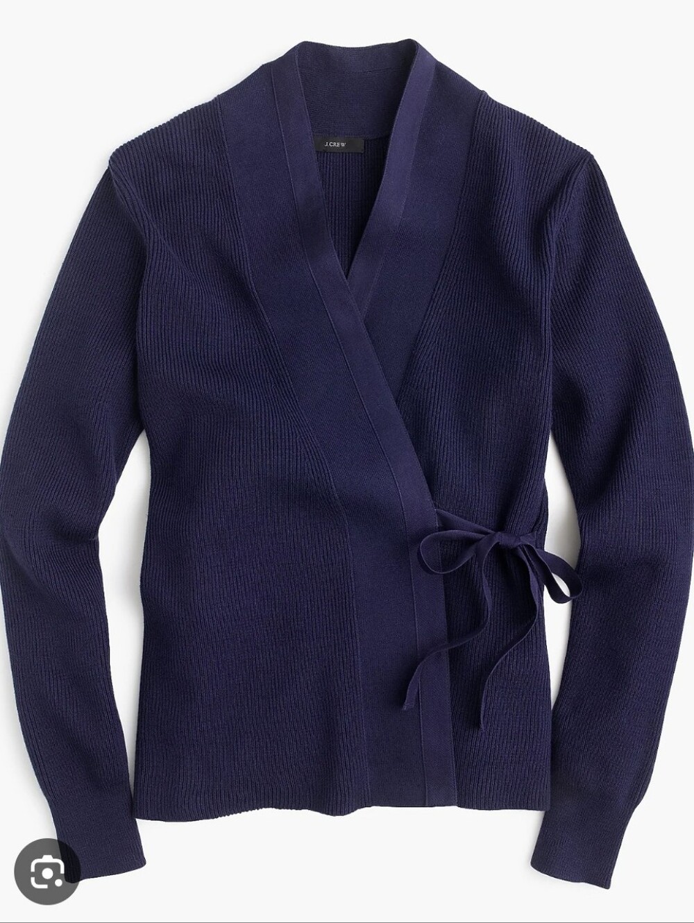J Crew Navy Cotton Stretch Wrap Cardigan